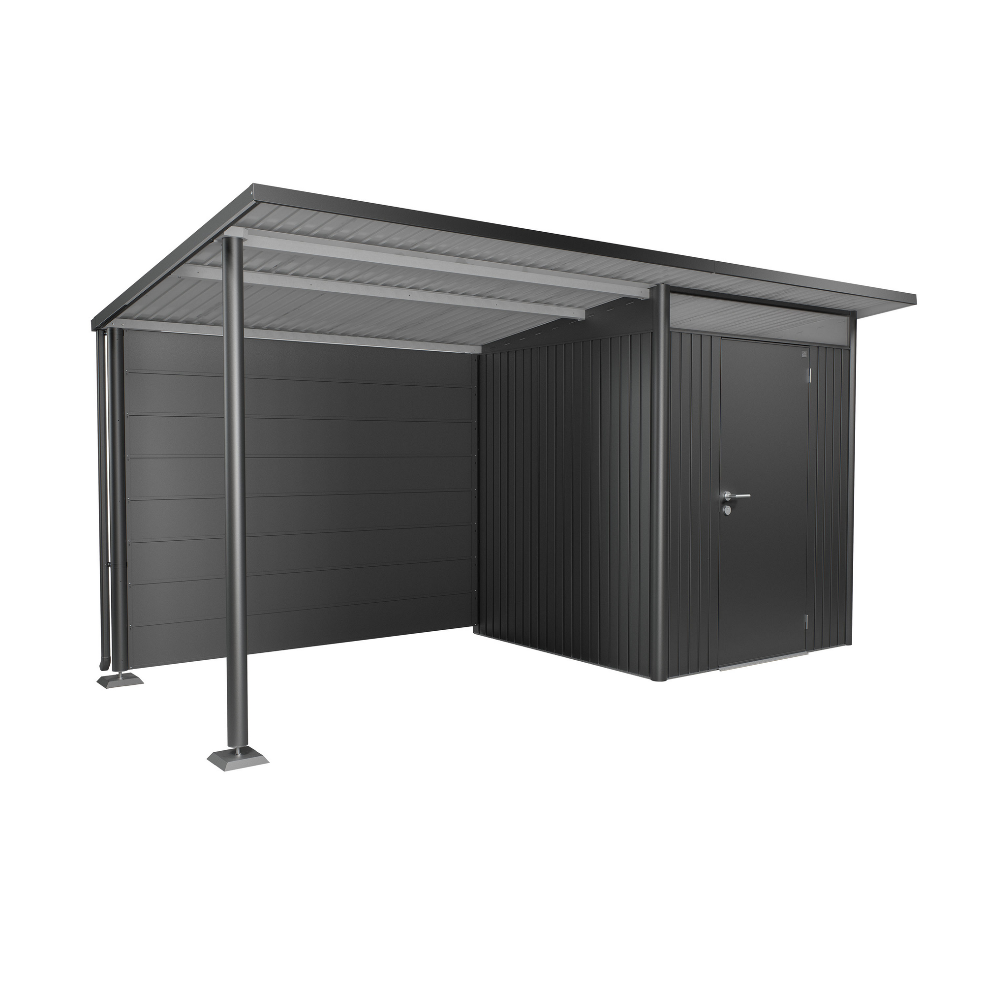 Rückwand Gr. L für Seitendach zu Gerätehaus AvantGarde dunkelgrau-metallic