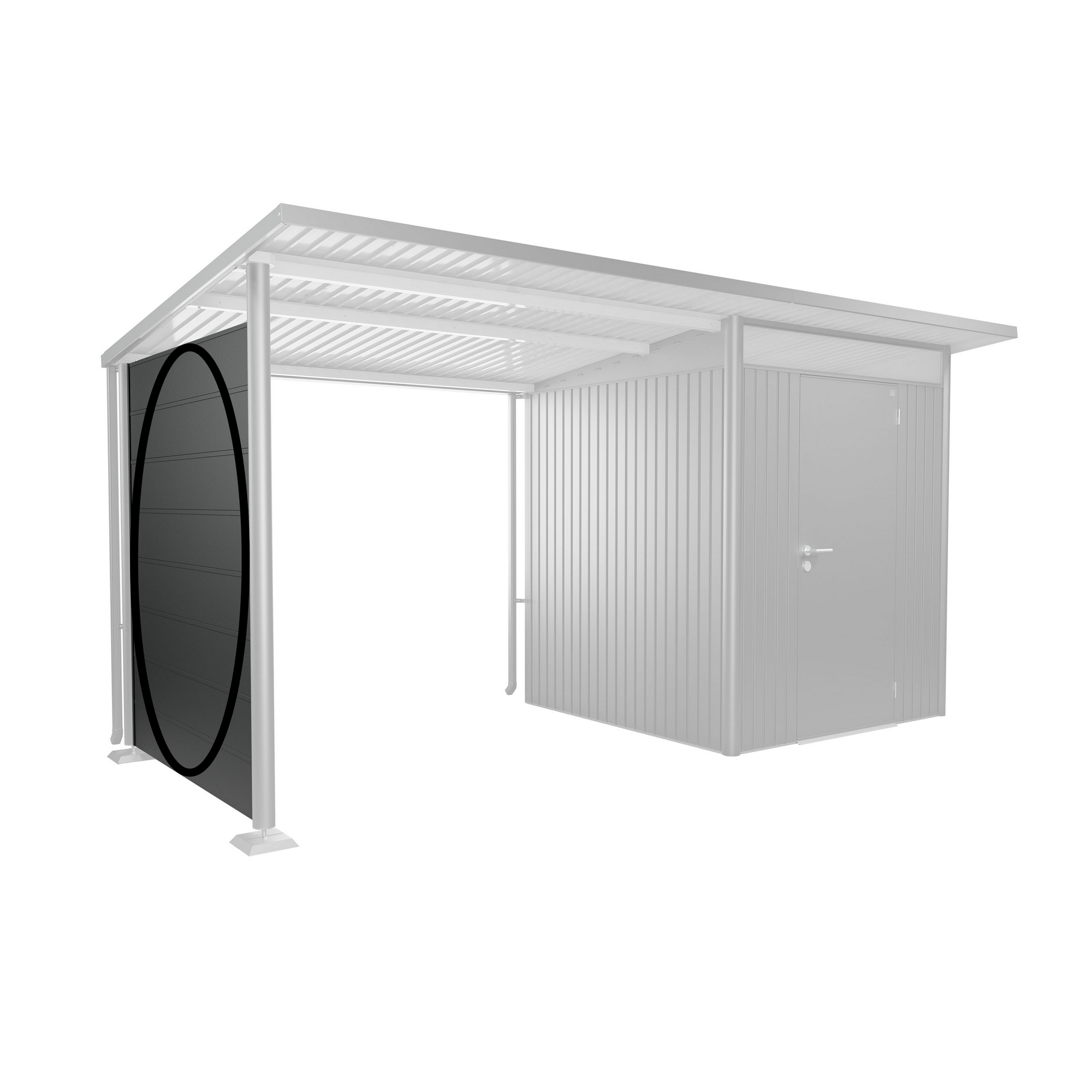 Seitenwand für Seitendach zu Gerätehaus AvantGarde A1,A5 dunkelgrau-metallic