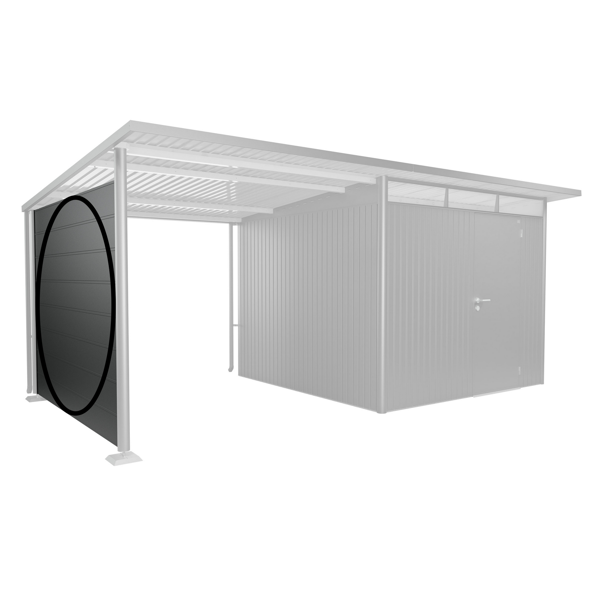 Seitenwand für Seitendach zu Gerätehaus AvantGarde A3,A7 dunkelgrau-metallic
