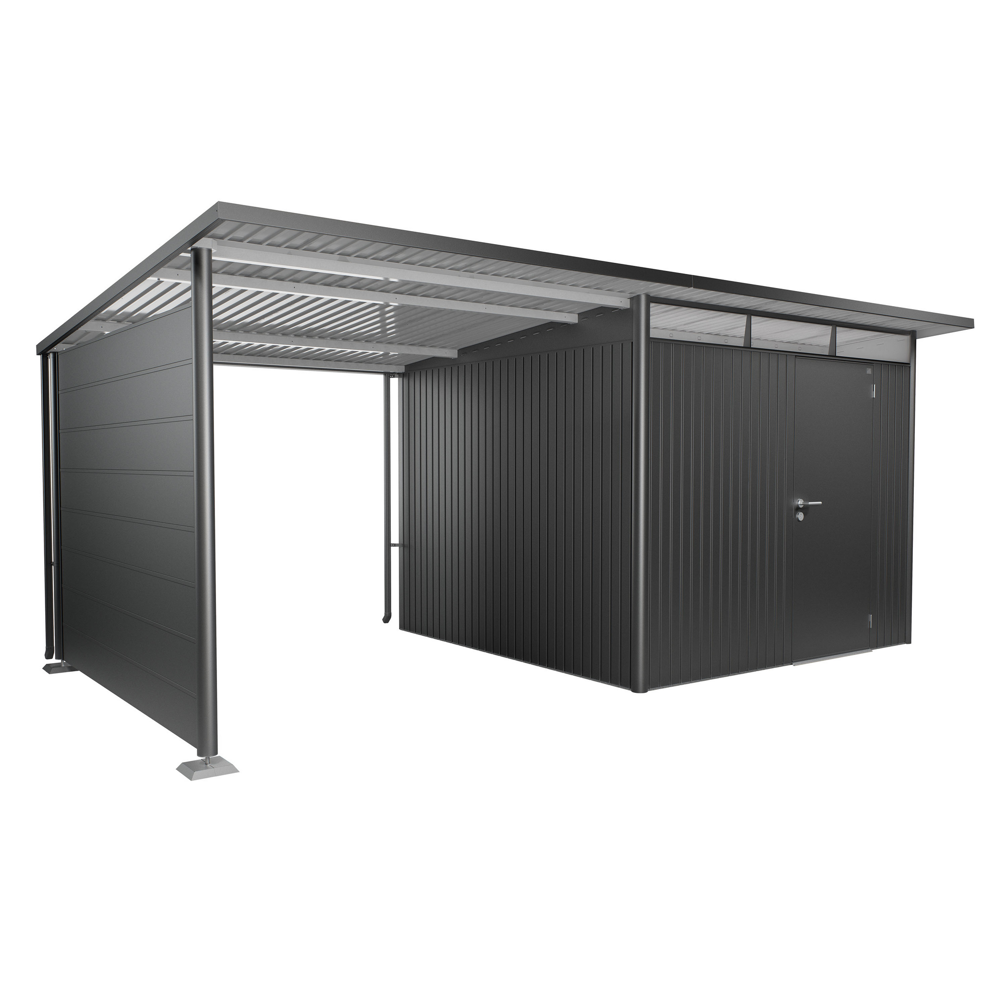 Seitenwand für Seitendach zu Gerätehaus AvantGarde A3,A7 dunkelgrau-metallic