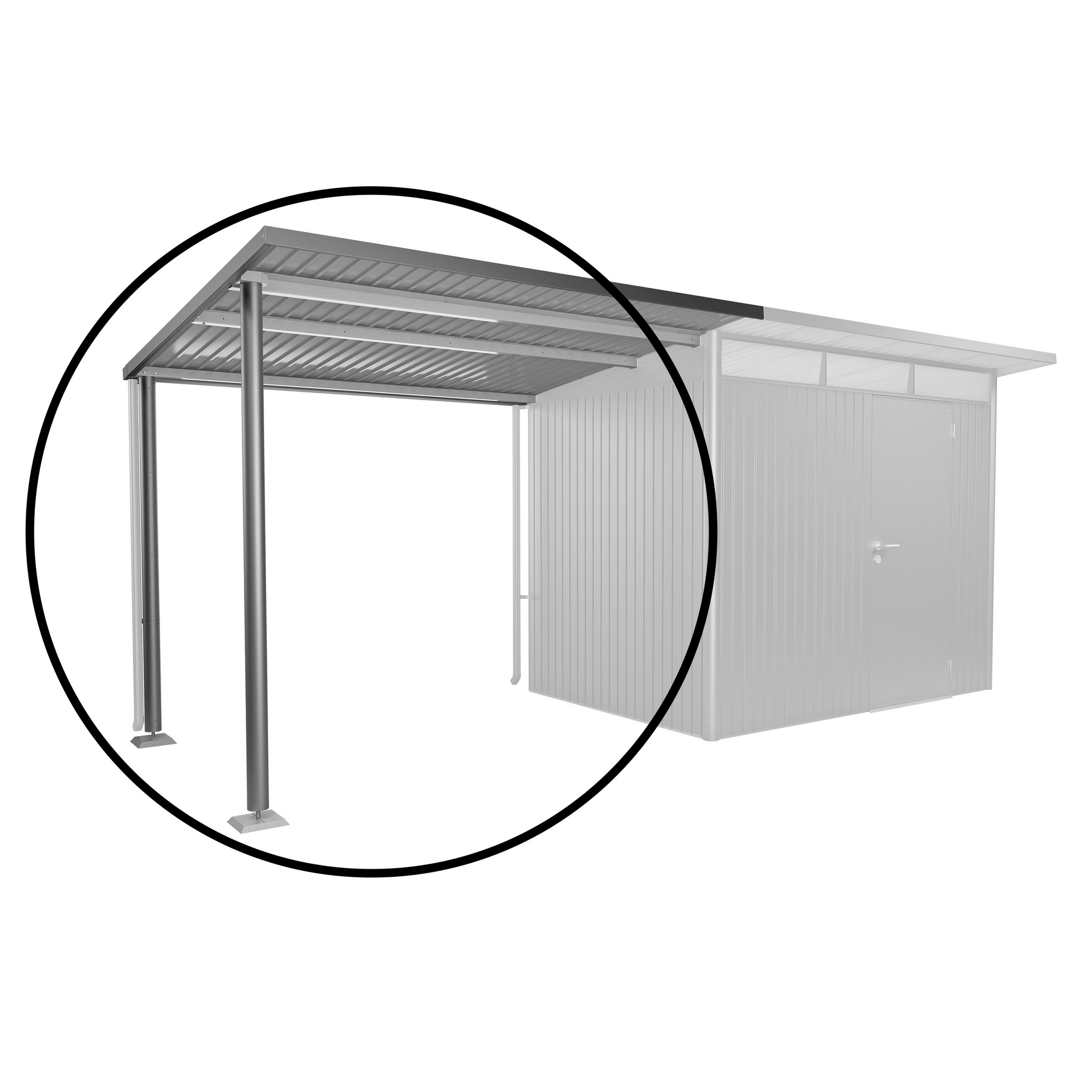 Seitendach Gr. L zu Gerätehaus AvantGarde A2,A6 quarzgrau-metallic