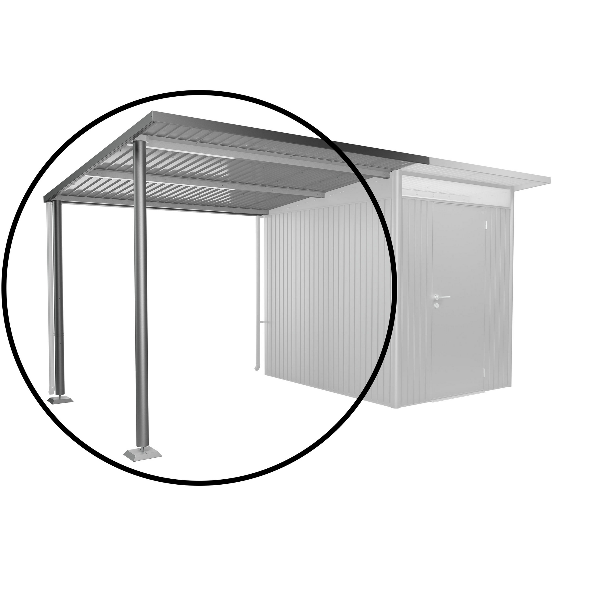 Seitendach Gr. L zu Gerätehaus AvantGarde A2,A6 quarzgrau-metallic