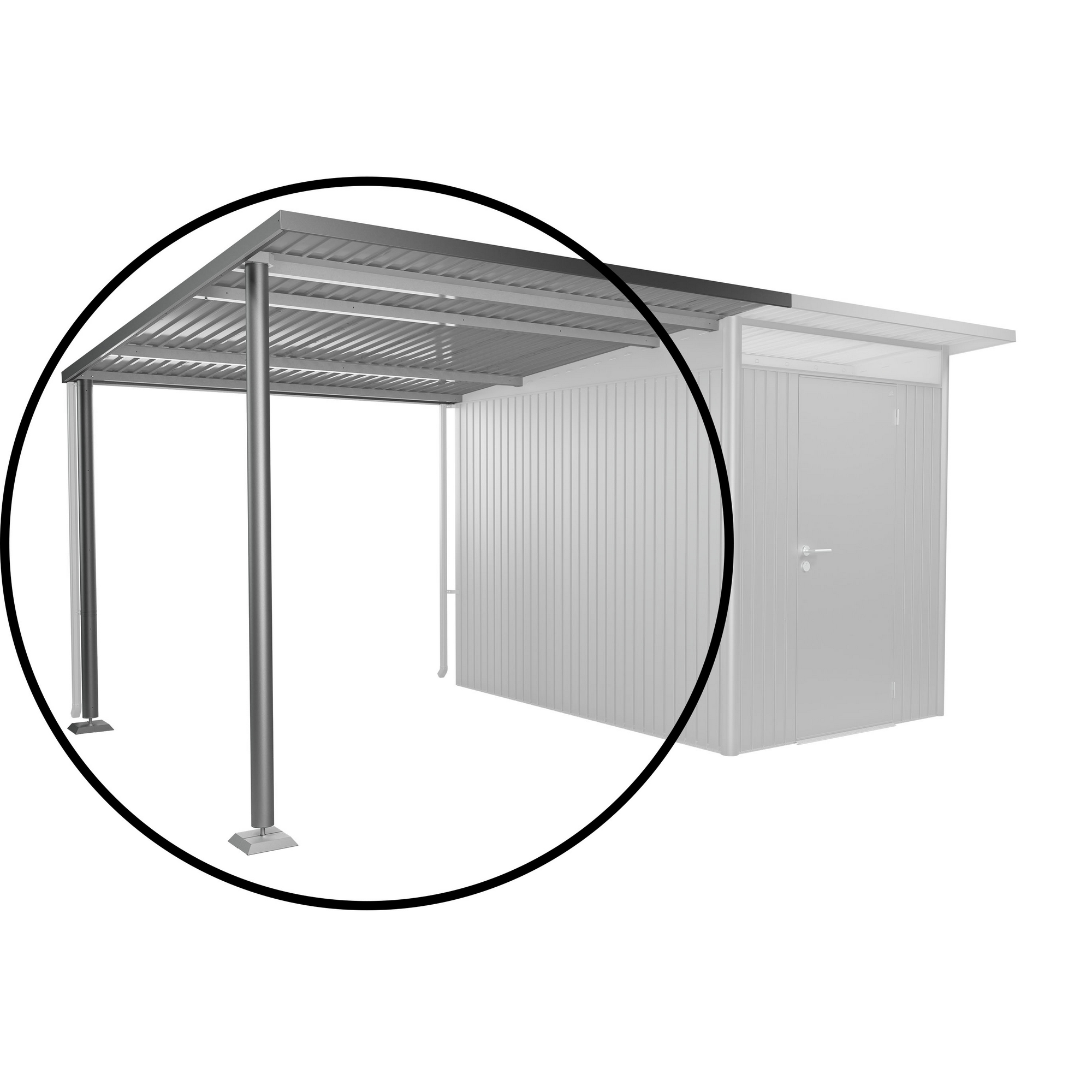 Seitendach Gr. L zu Gerätehaus AvantGarde A3,A7 quarzgrau-metallic