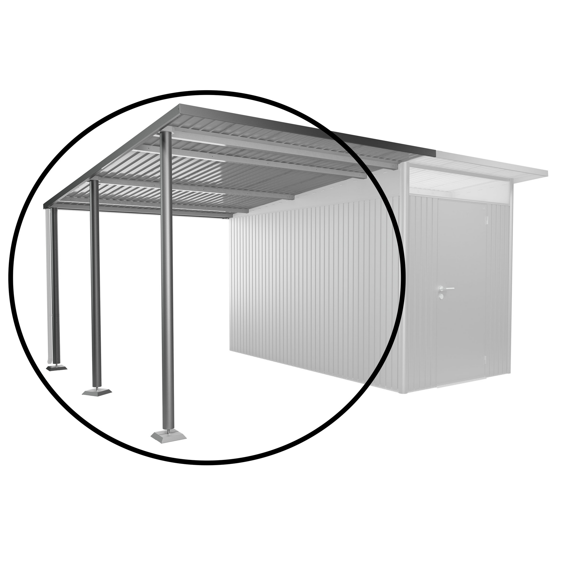 Seitendach Gr. L zu Gerätehaus AvantGarde A4,A8 quarzgrau-metallic