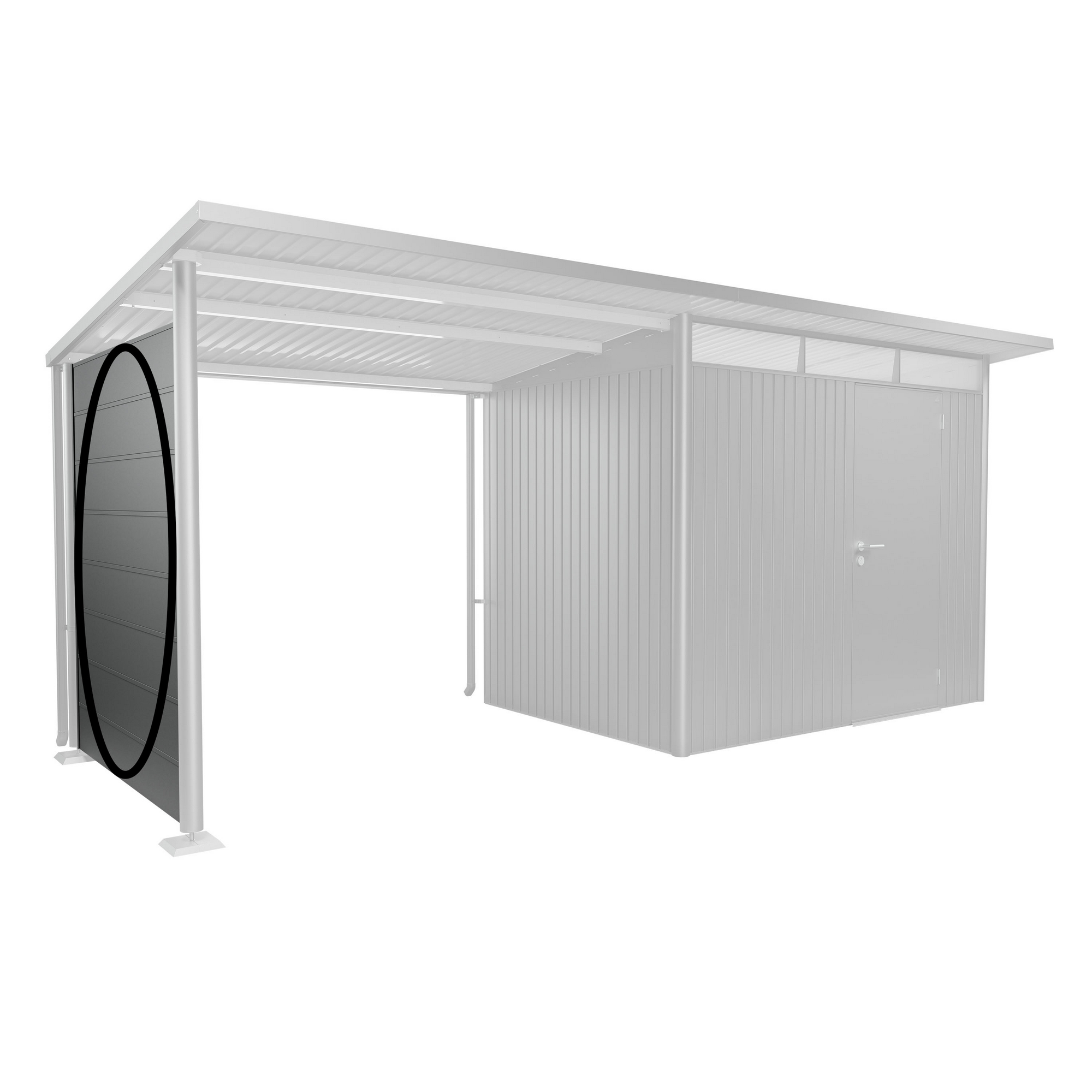 Seitenwand für Seitendach zu Gerätehaus AvantGarde A1,A5 quarzgrau-metallic