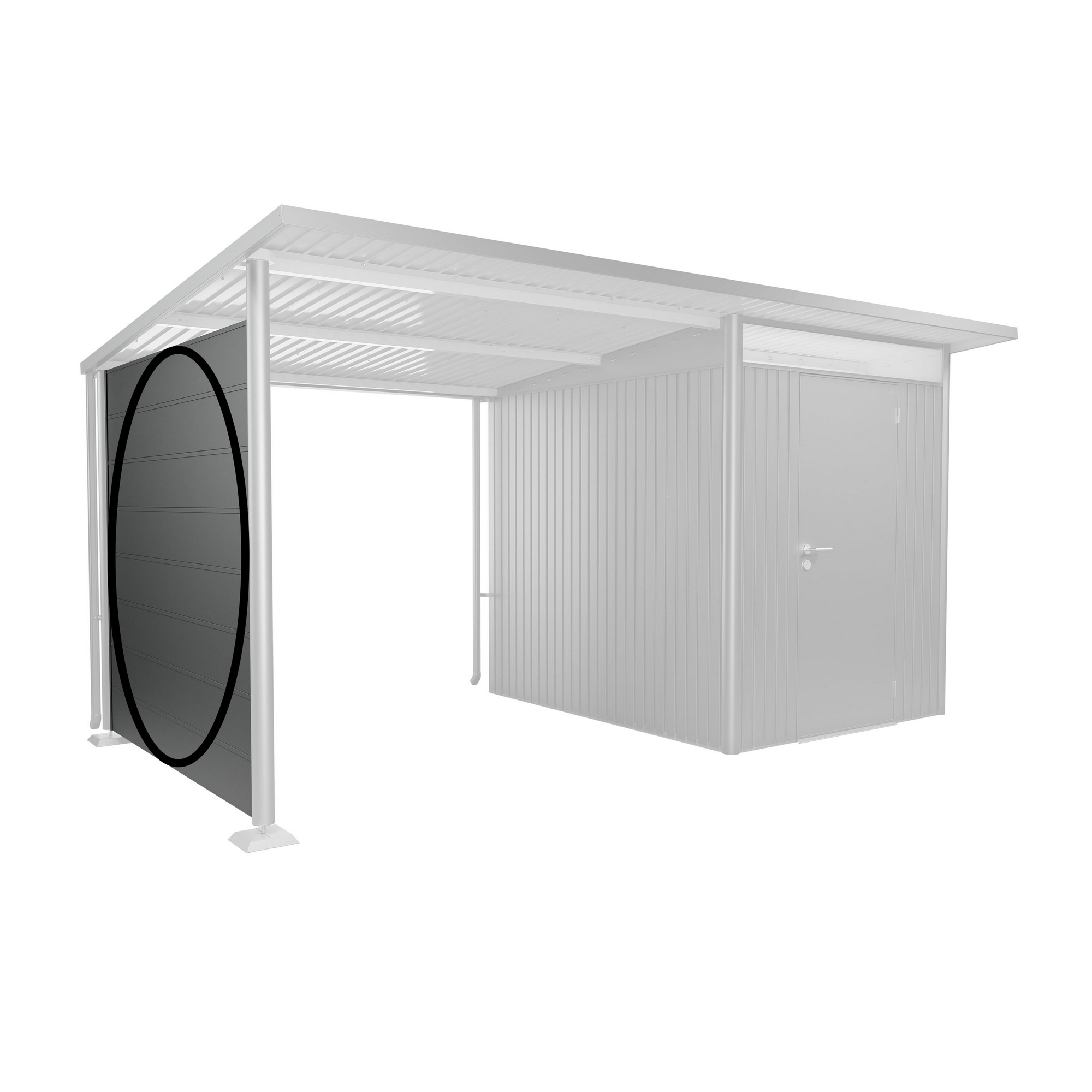 Seitenwand für Seitendach zu Gerätehaus AvantGarde A2,A6 quarzgrau-metallic