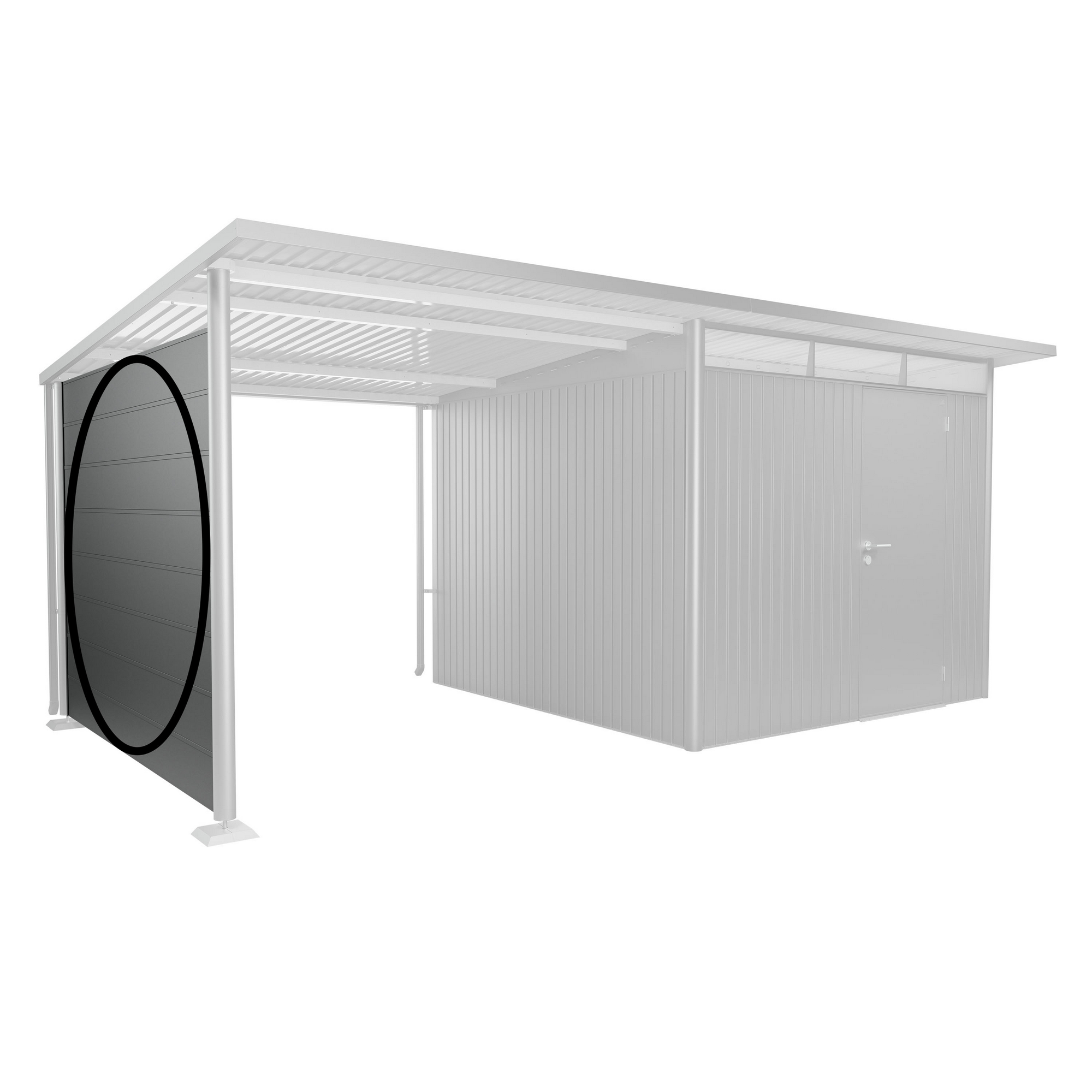 Seitenwand für Seitendach zu Gerätehaus AvantGarde A3,A7 quarzgrau-metallic