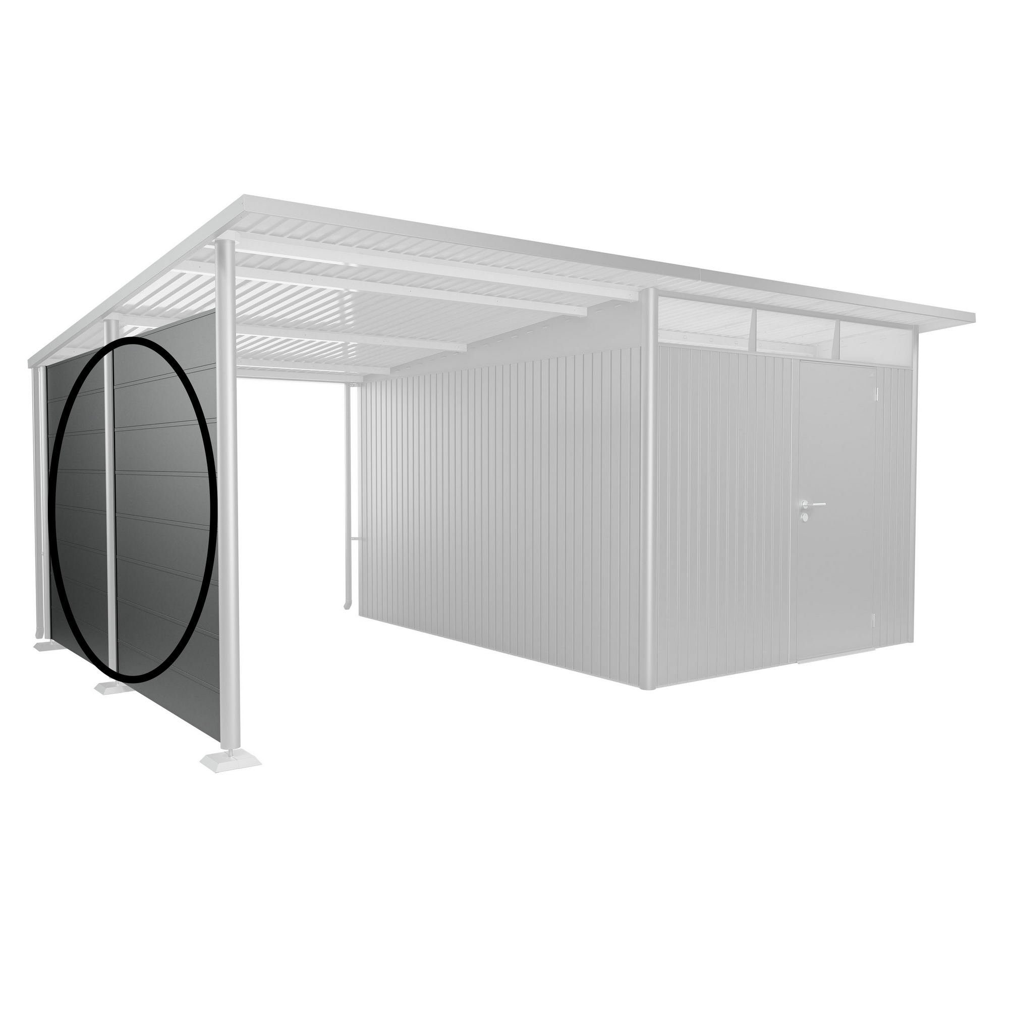 Seitenwand für Seitendach zu Gerätehaus AvantGarde A4,A8 quarzgrau-metallic