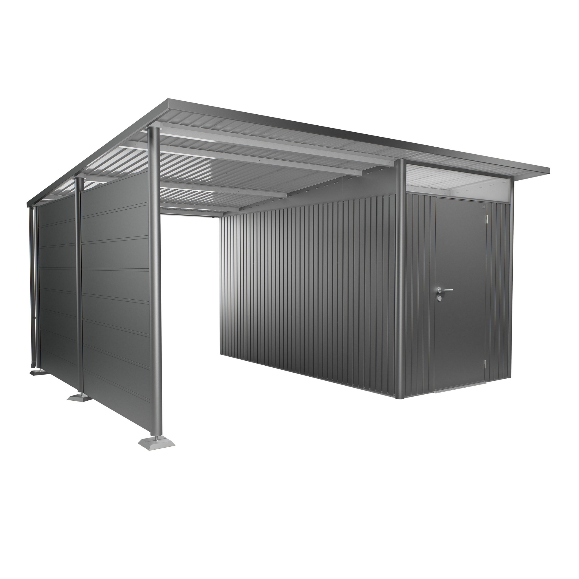 Seitenwand für Seitendach zu Gerätehaus AvantGarde A4,A8 quarzgrau-metallic