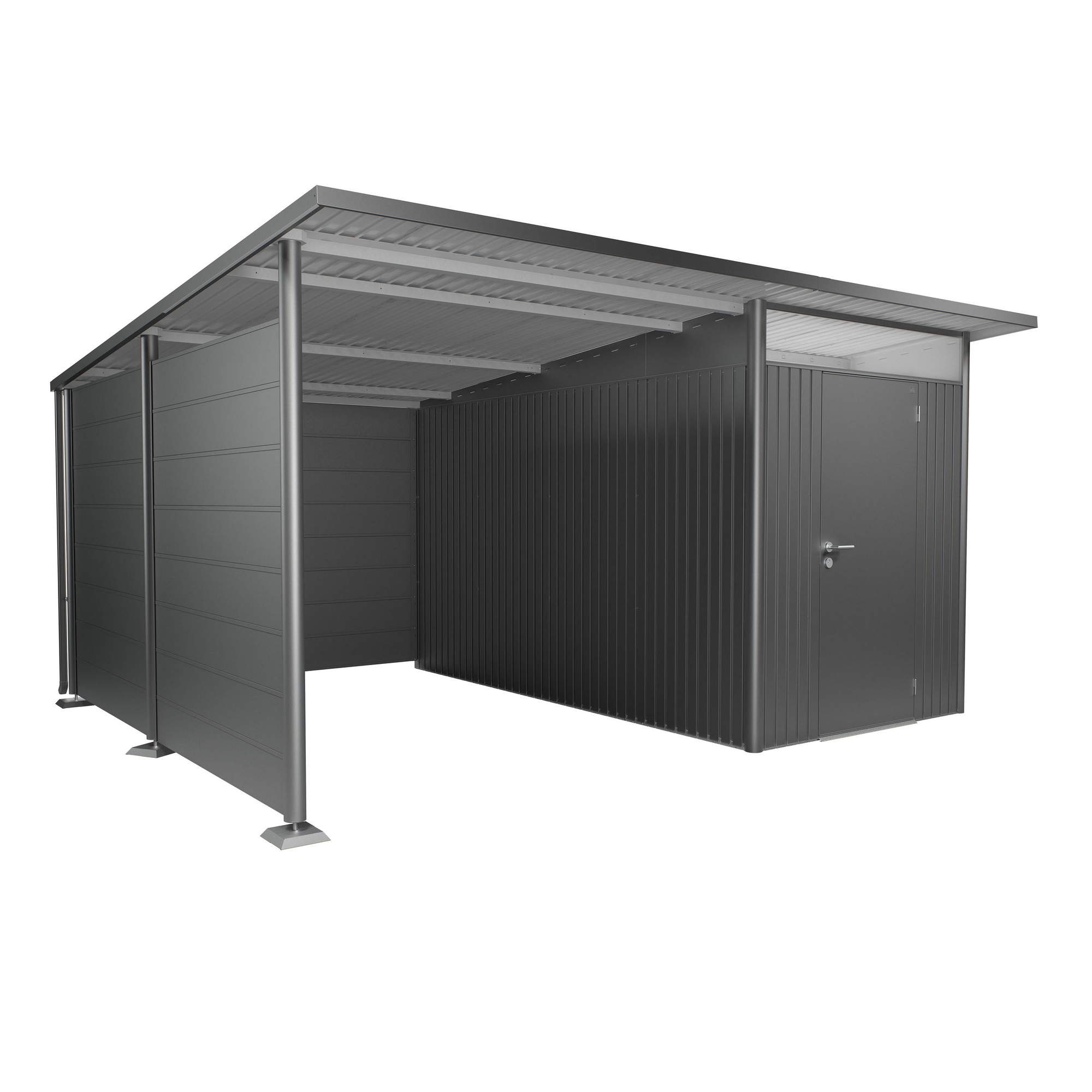 Seitenwand für Seitendach zu Gerätehaus AvantGarde A4,A8 quarzgrau-metallic