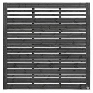 Sichtschutzzaun 'Jena' Kiefernholz anthrazit 180 x 180 cm