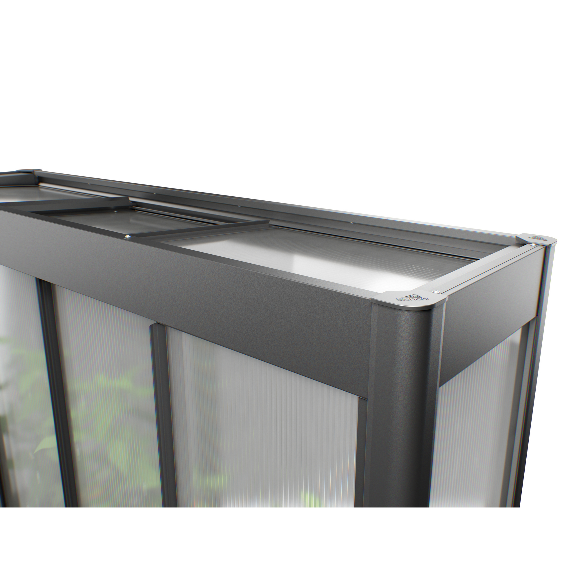 Gewächshausaufsatz Florentina zu Hochbeet Gr. 2x0,5 dunkelgrau-metallic