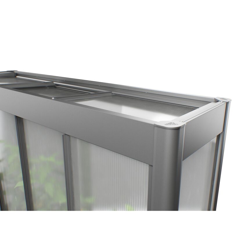 Gewächshausaufsatz Florentina zu Hochbeet Gr. 2x1 quarzgrau-metallic