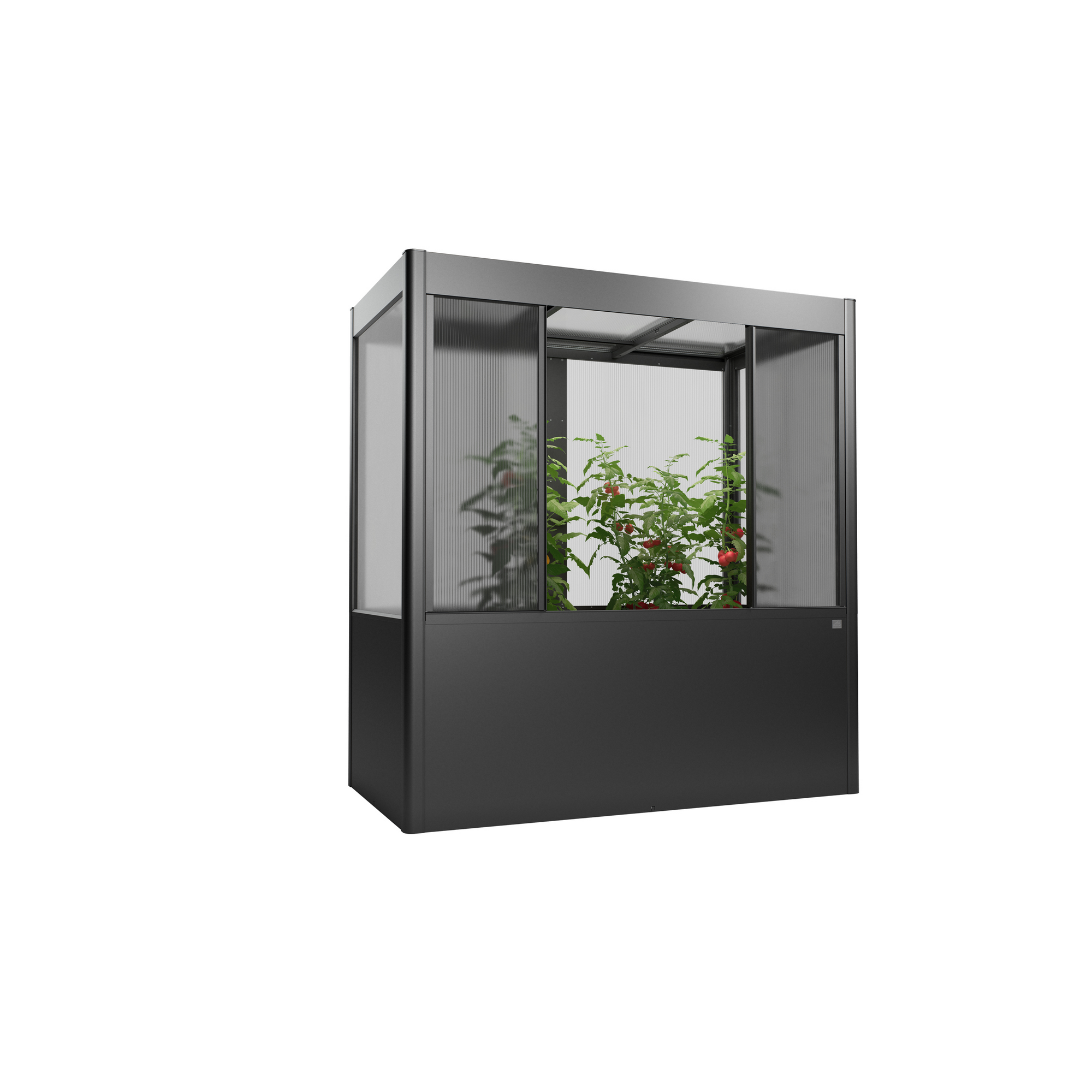 Gewächshausaufsatz Florentina zu Hochbeet Gr. 2x0,5 quarzgrau-metallic