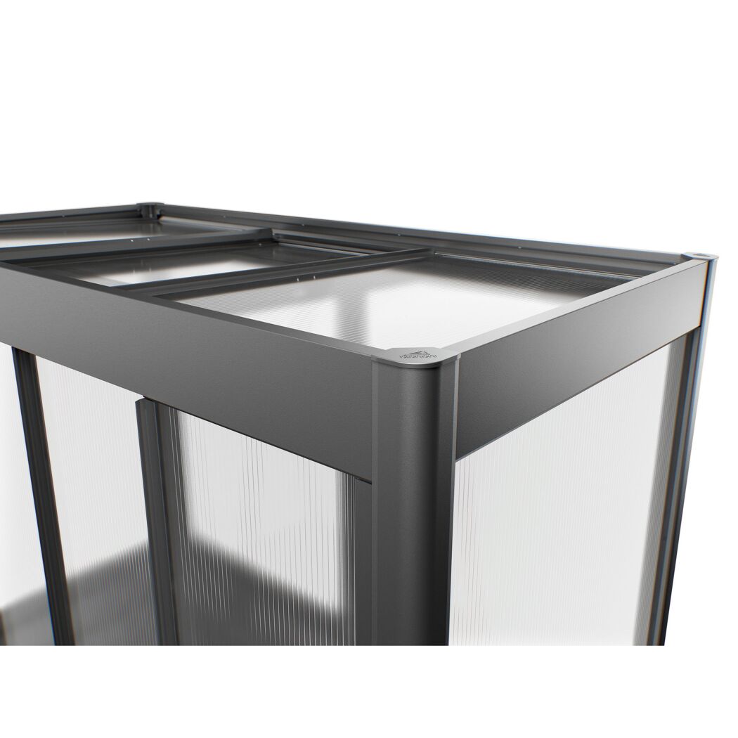 Hochbeet mit Gewächshaus 'Florentina Maxi' dunkelgrau metallic 201,6 x 213 x 103,1 cm