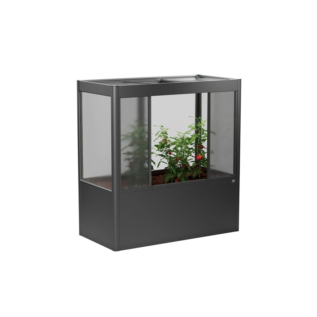 Hochbeet mit Gewächshaus 'Florentina Maxi' dunkelgrau metallic 201,6 x 213 x 103,1 cm