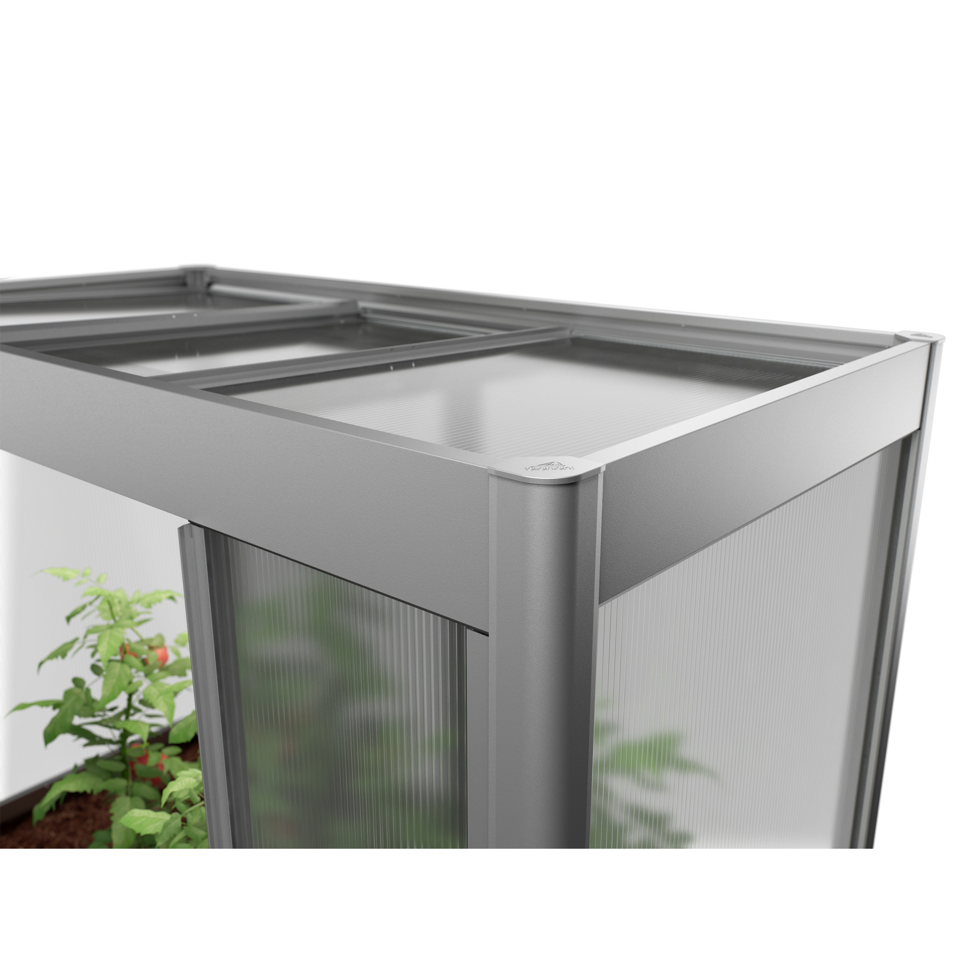 Hochbeet mit Gewächshaus 'Florentina Maxi' quarzgrau metallic 201,6 x 213 x 103,1 cm