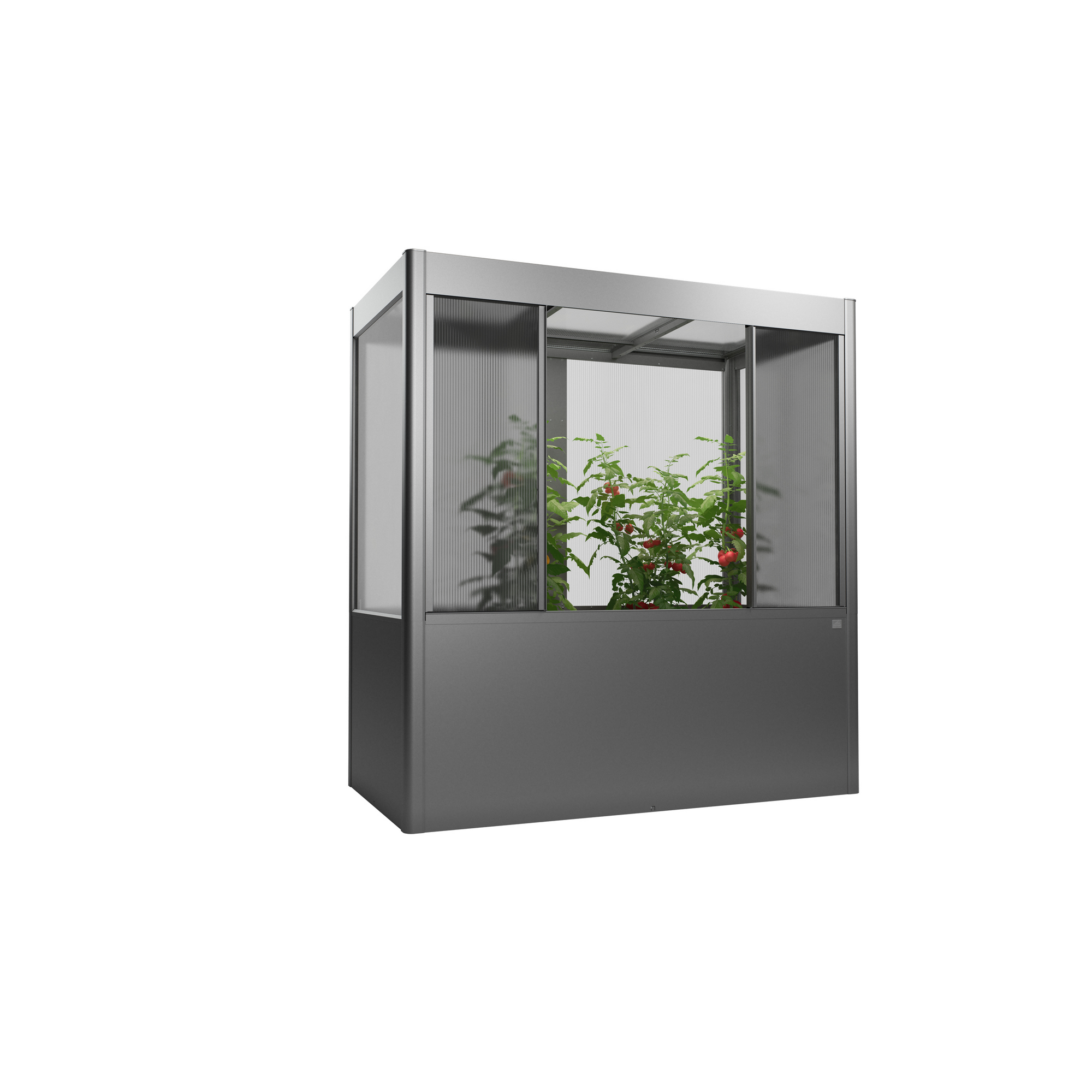 Hochbeet mit Gewächshaus 'Florentina Maxi' quarzgrau metallic 201,6 x 213 x 103,1 cm