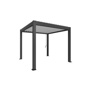 Pergola dunkelgrau metallic/weiß 3 x 3 m