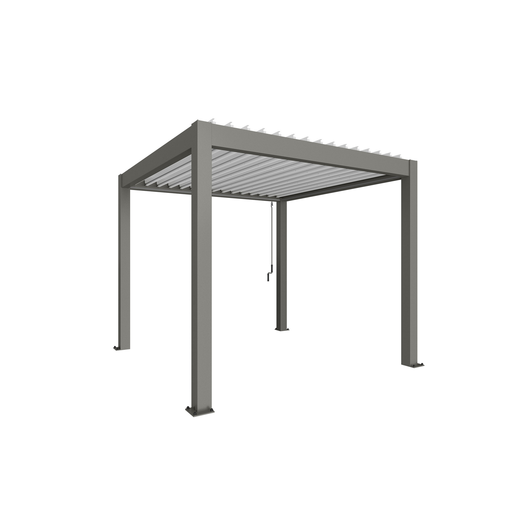 Pergola quarzgrau metallic/weiß 3 x 3 m