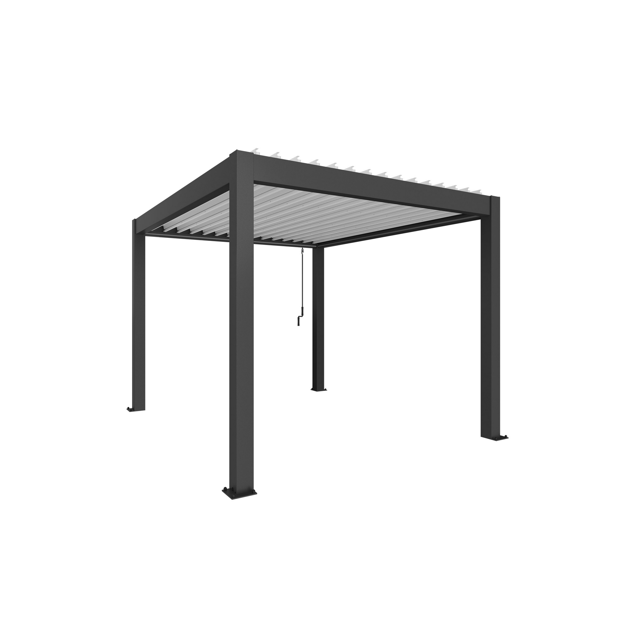 Pergola dunkelgrau metallic/weiß 3 x 3,5 m