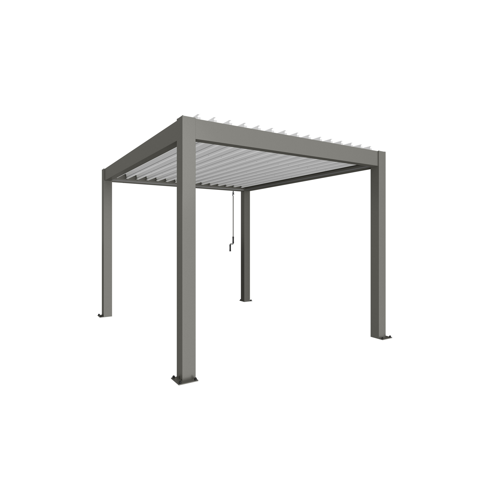 Pergola quarzgrau metallic/weiß 3 x 3,5 m