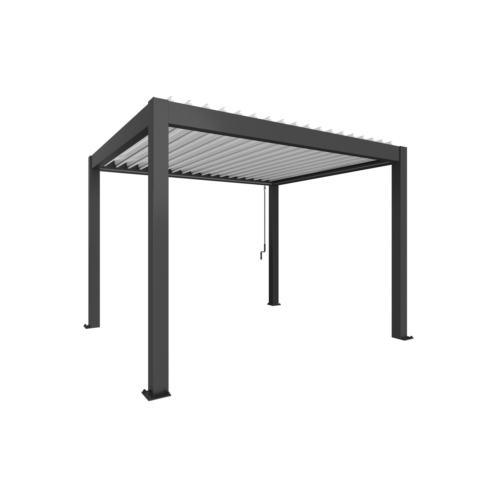 Pergola dunkelgrau metallic/weiß 3,5 x 3 m