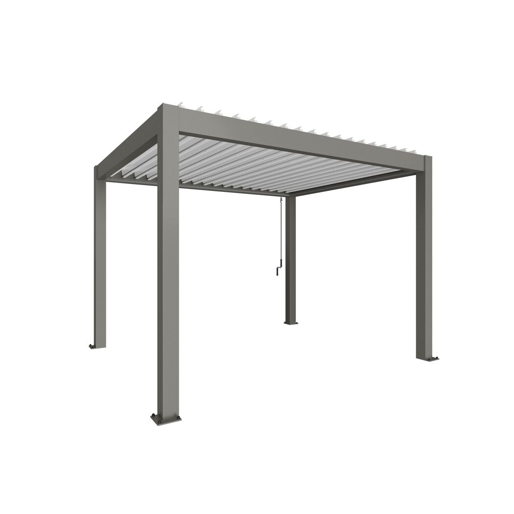 Pergola quarzgrau metallic/weiß 3,5 x 3 m