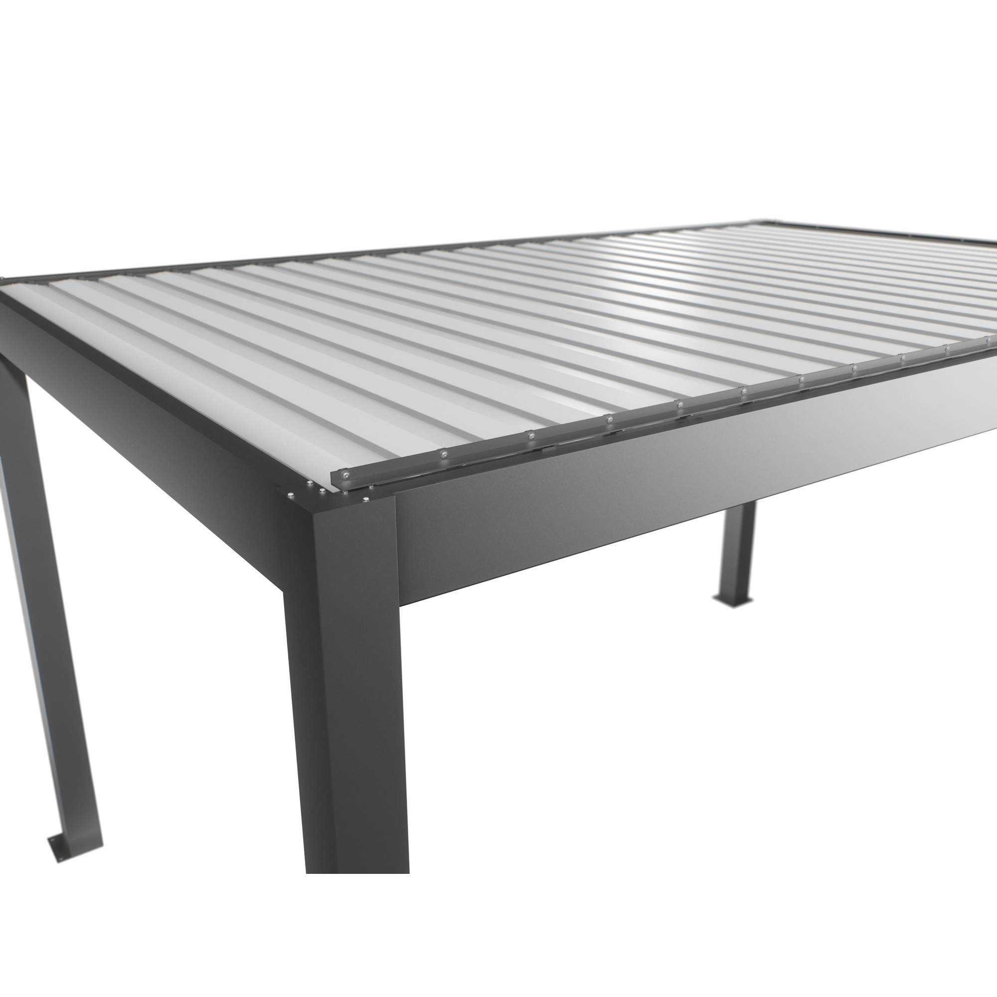 Pergola quarzgrau metallic/weiß 3,5 x 3 m