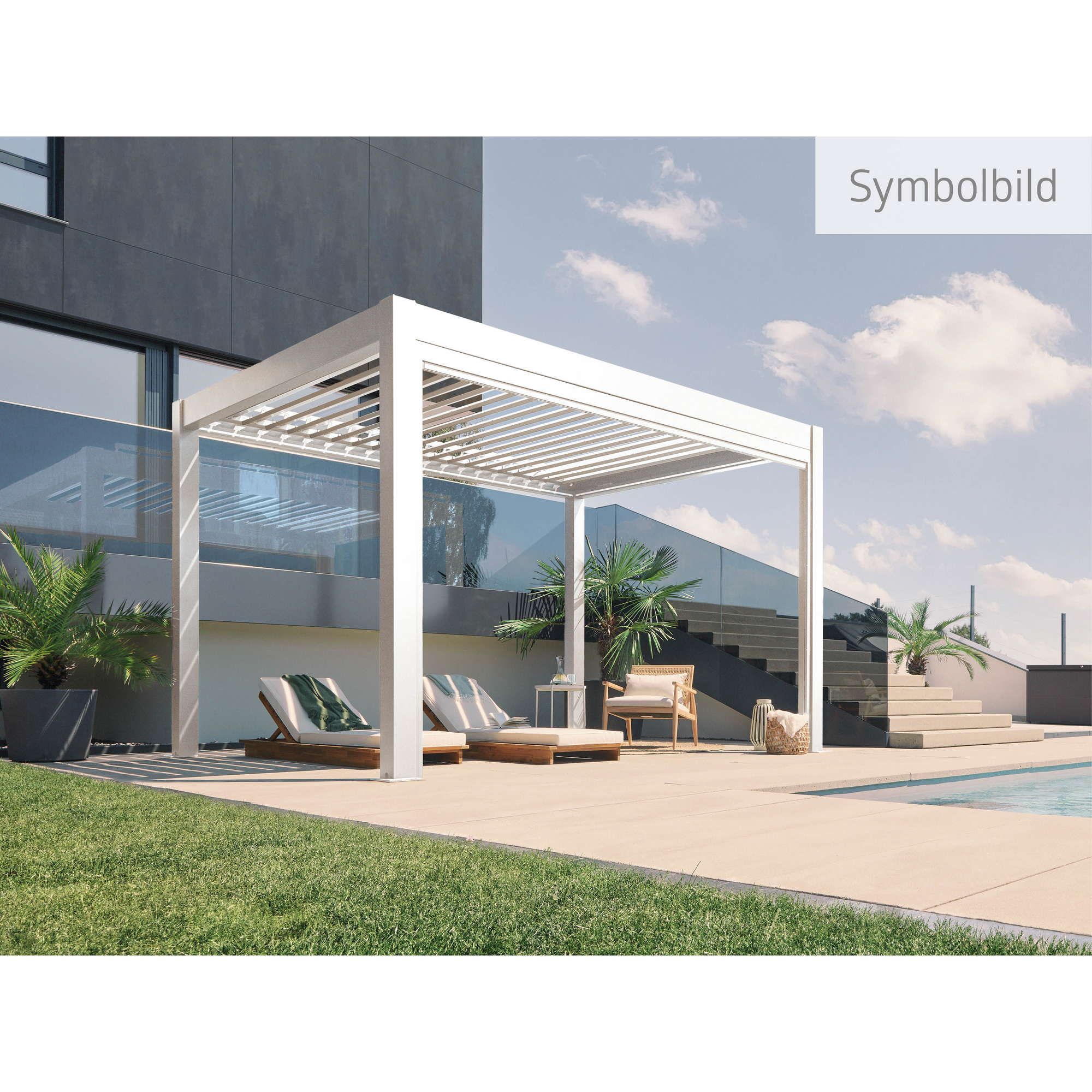 Pergola weiß/silberfarben 3,5 x 3 m