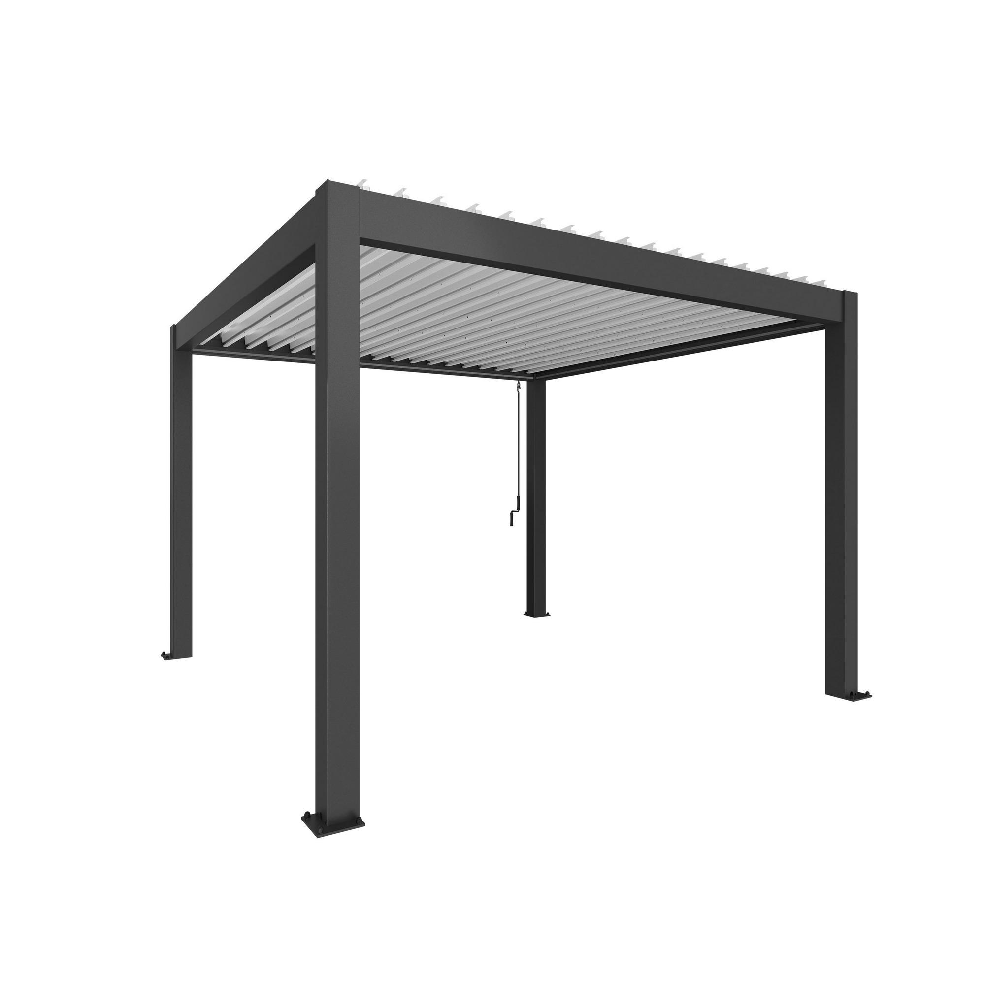 Pergola dunkelgrau metallic/weiß 3,5 x 3,5 m