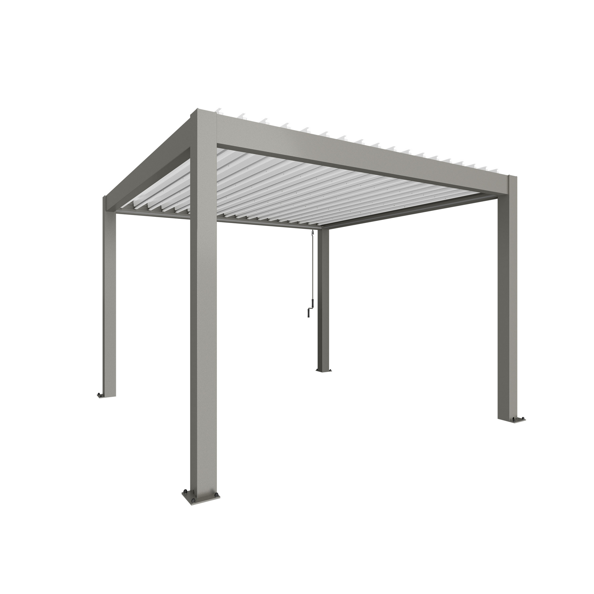 Pergola quarzgrau metallic/weiß 3,5 x 3,5 m