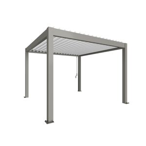 Pergola quarzgrau metallic/weiß 3,5 x 3,5 m