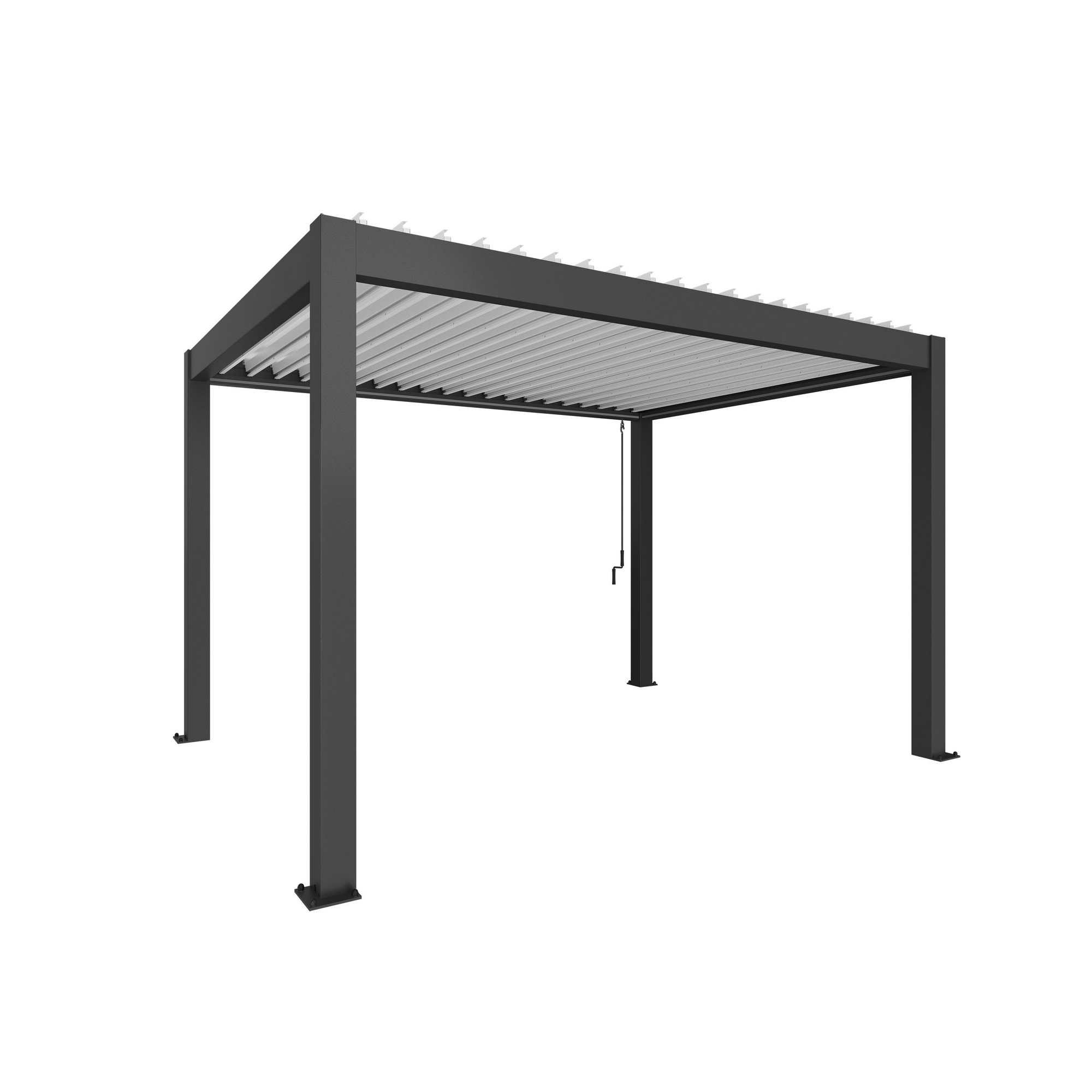 Pergola dunkelgrau metallic/weiß 4 x 3 m