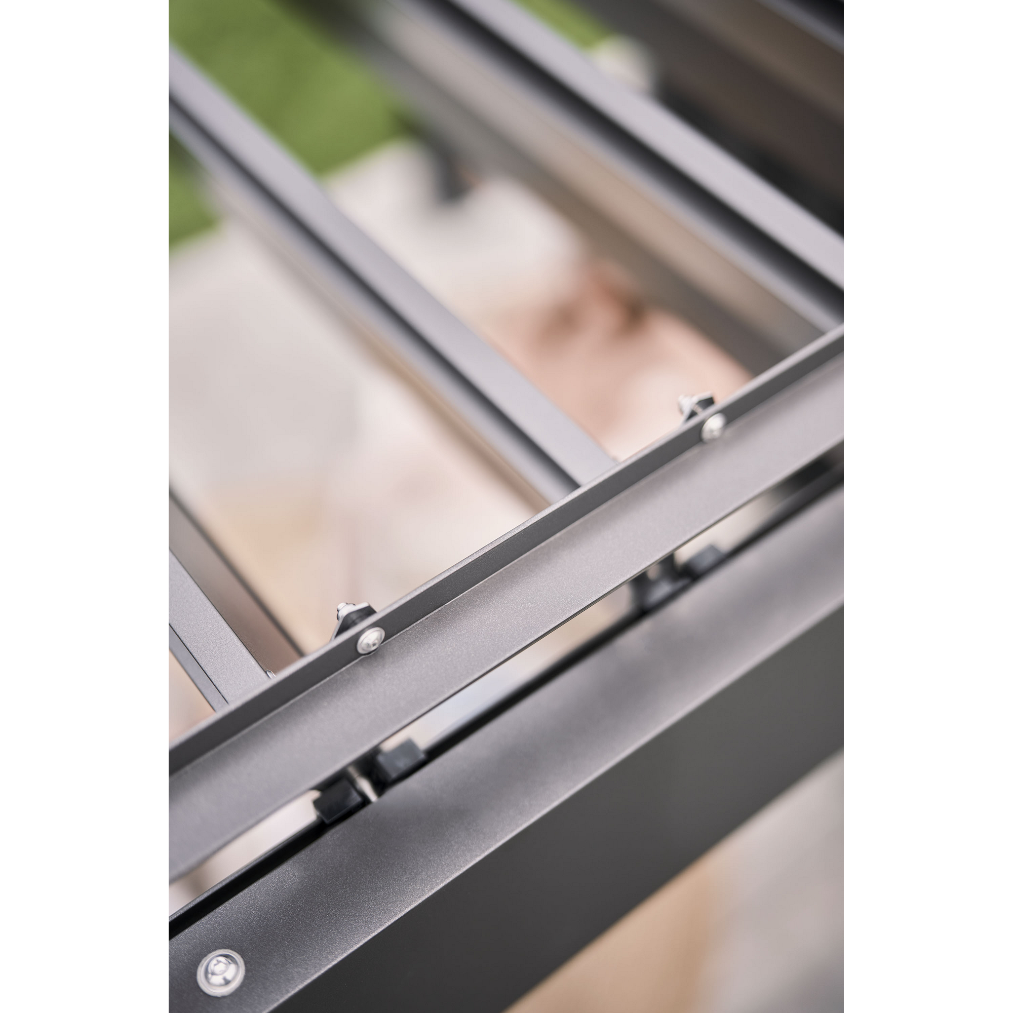 Pergola dunkelgrau metallic/weiß 4 x 3 m
