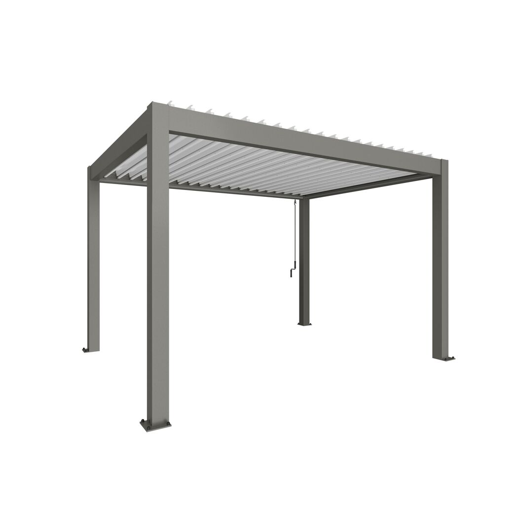 Pergola quarzgrau metallic/weiß 4 x 3 m