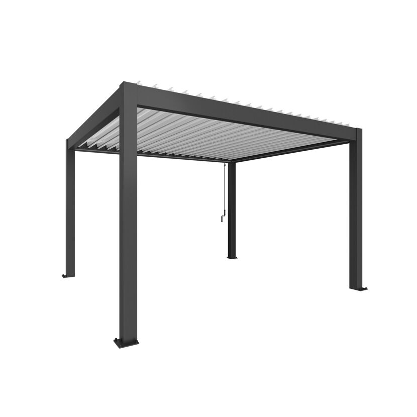 Pergola dunkelgrau metallic/weiß 4 x 3,5 m