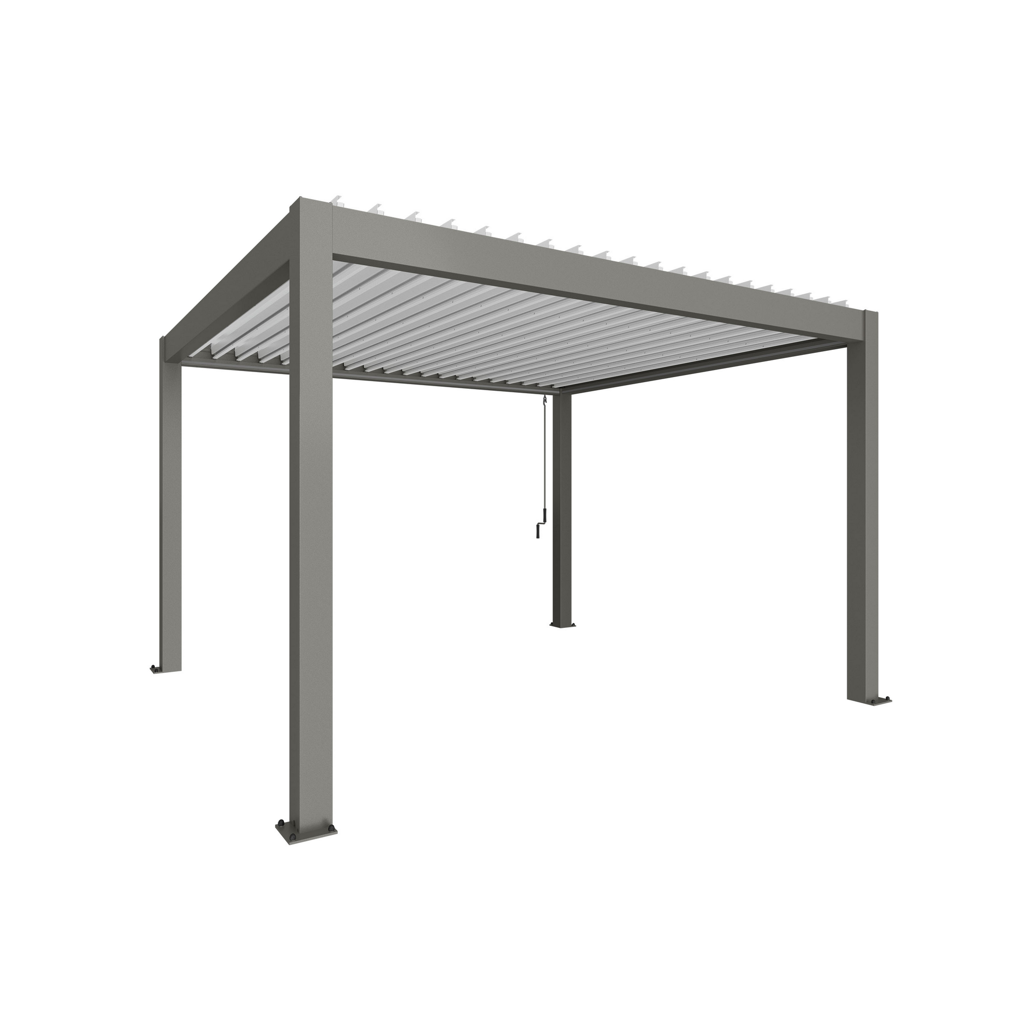 Pergola quarzgrau metallic/weiß 4 x 3,5 m