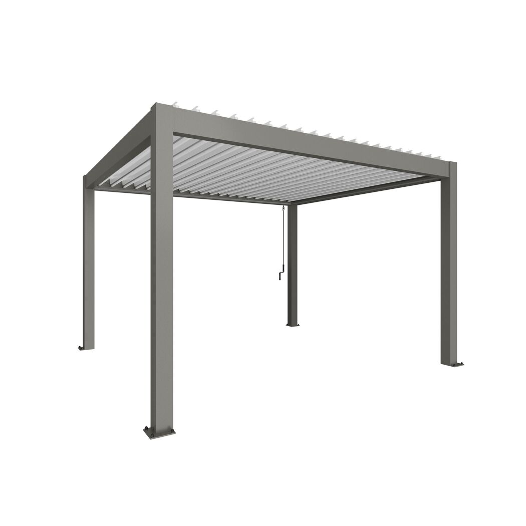 Pergola quarzgrau metallic/weiß 4 x 3,5 m