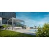 Pergola quarzgrau metallic/weiß 4 x 3,5 m