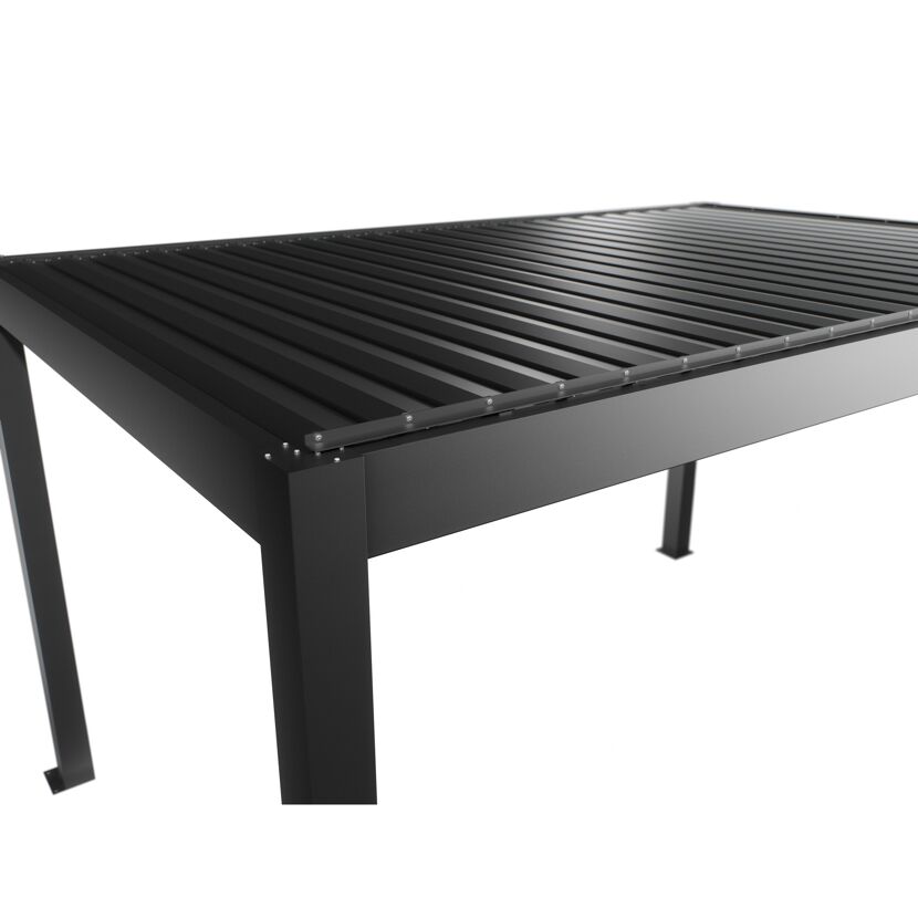 Pergola dunkelgrau metallic/silberfarben 4,5 x 3 m