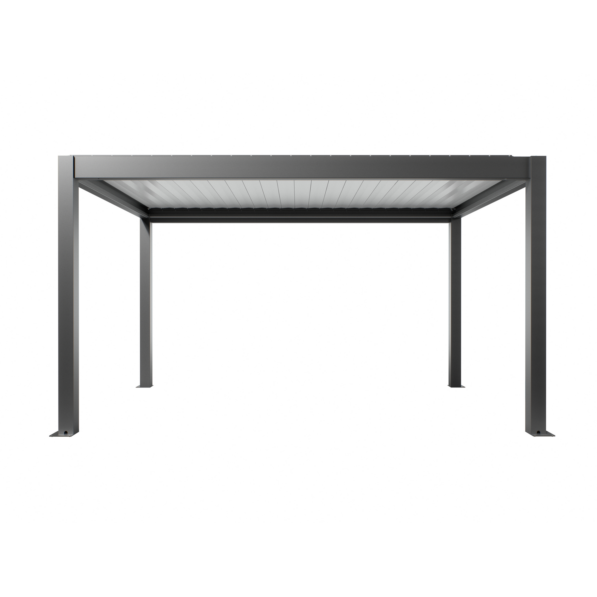 Pergola dunkelgrau metallic/weiß 4,5 x 3 m