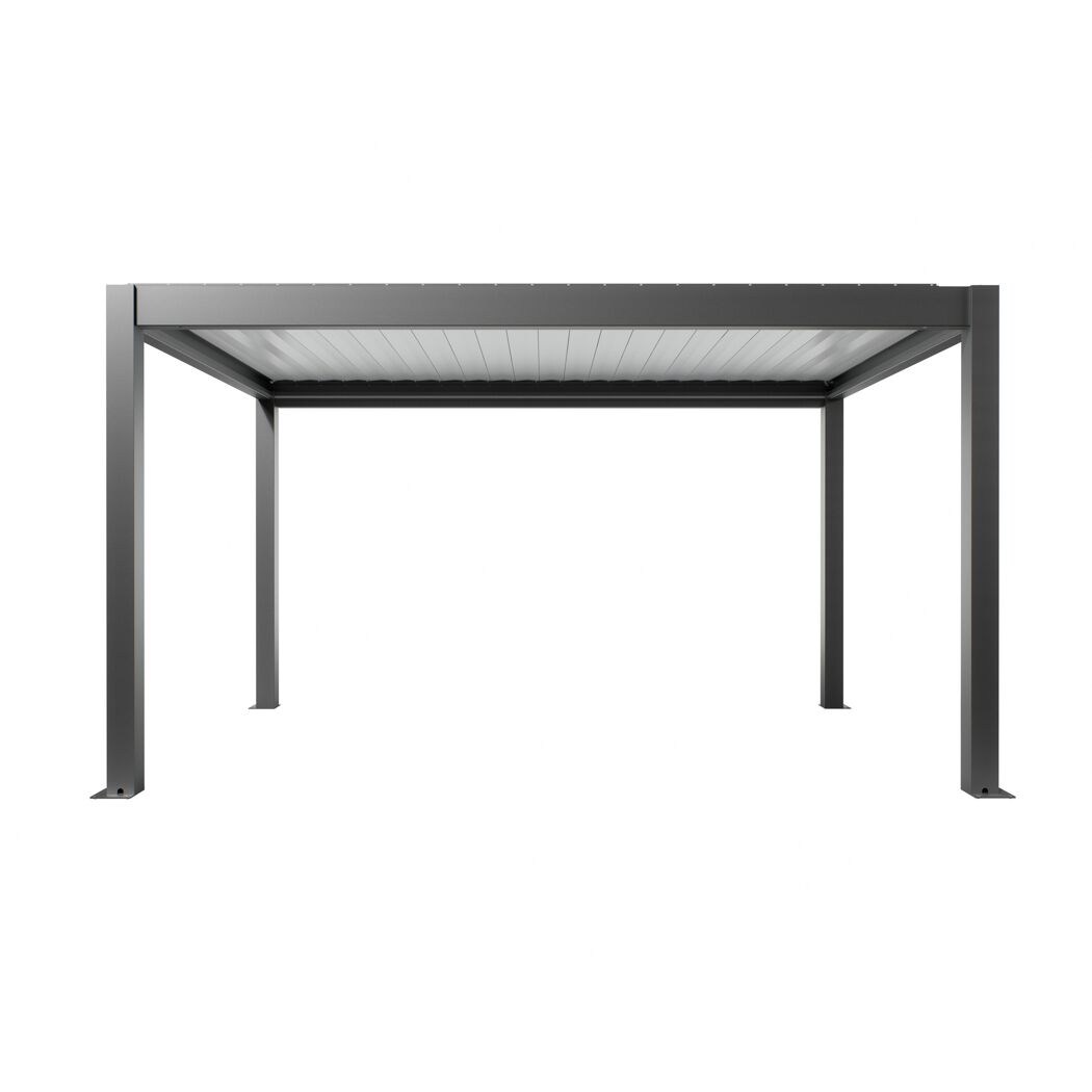 Pergola dunkelgrau metallic/weiß 4,5 x 3 m