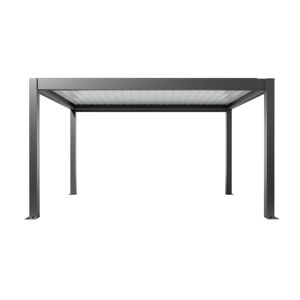 Pergola dunkelgrau metallic/weiß 4,5 x 3 m