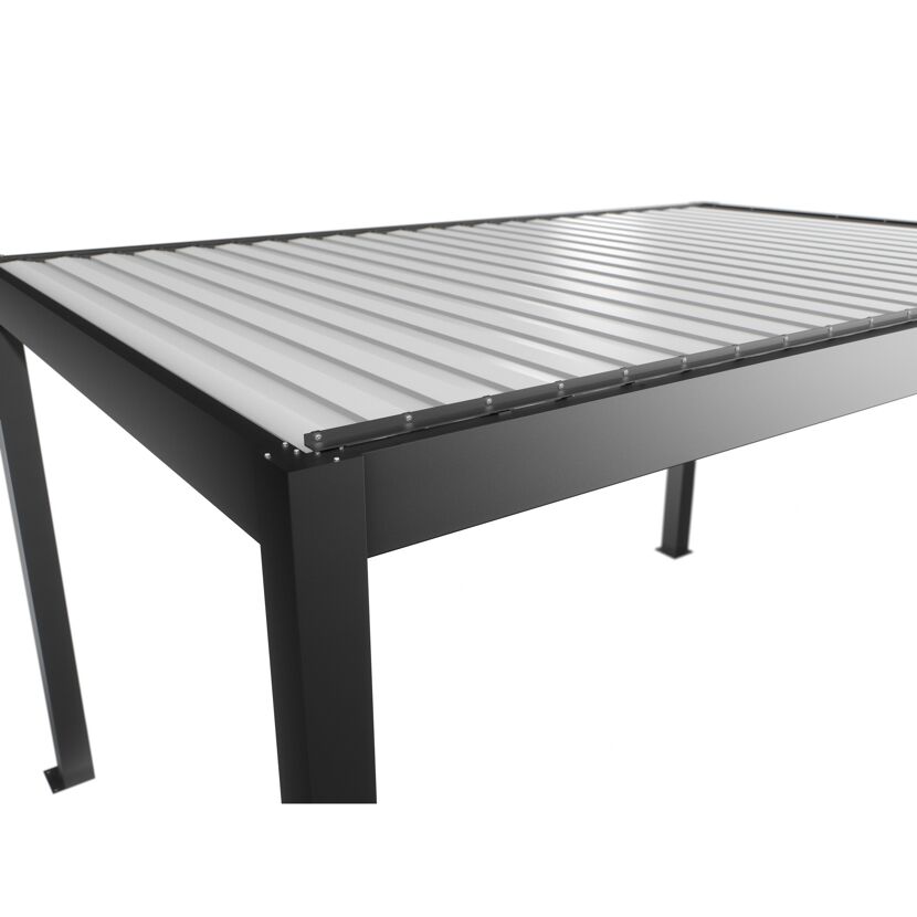 Pergola dunkelgrau metallic/weiß 4,5 x 3 m