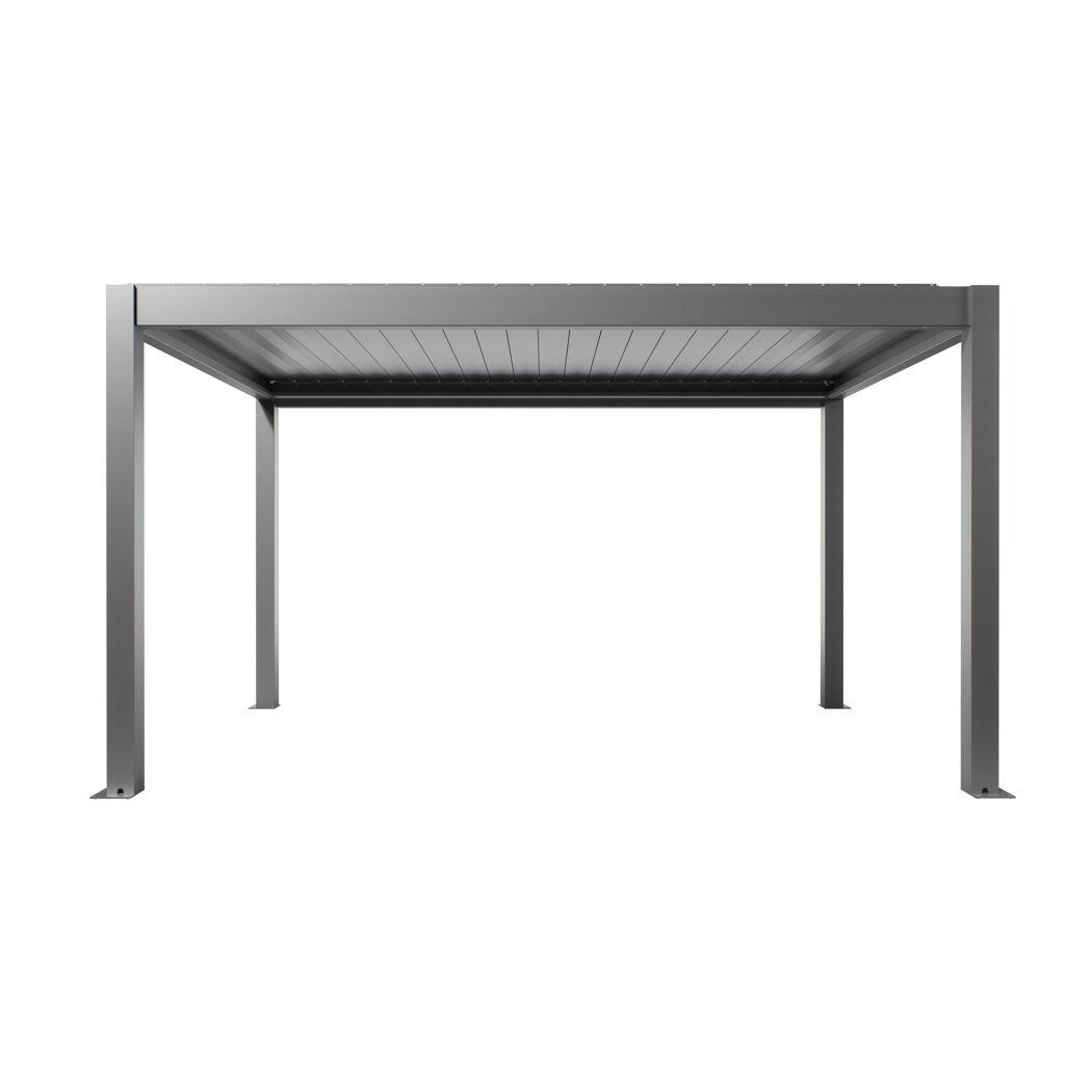 Pergola quarzgrau metallic 4,5 x 3 m