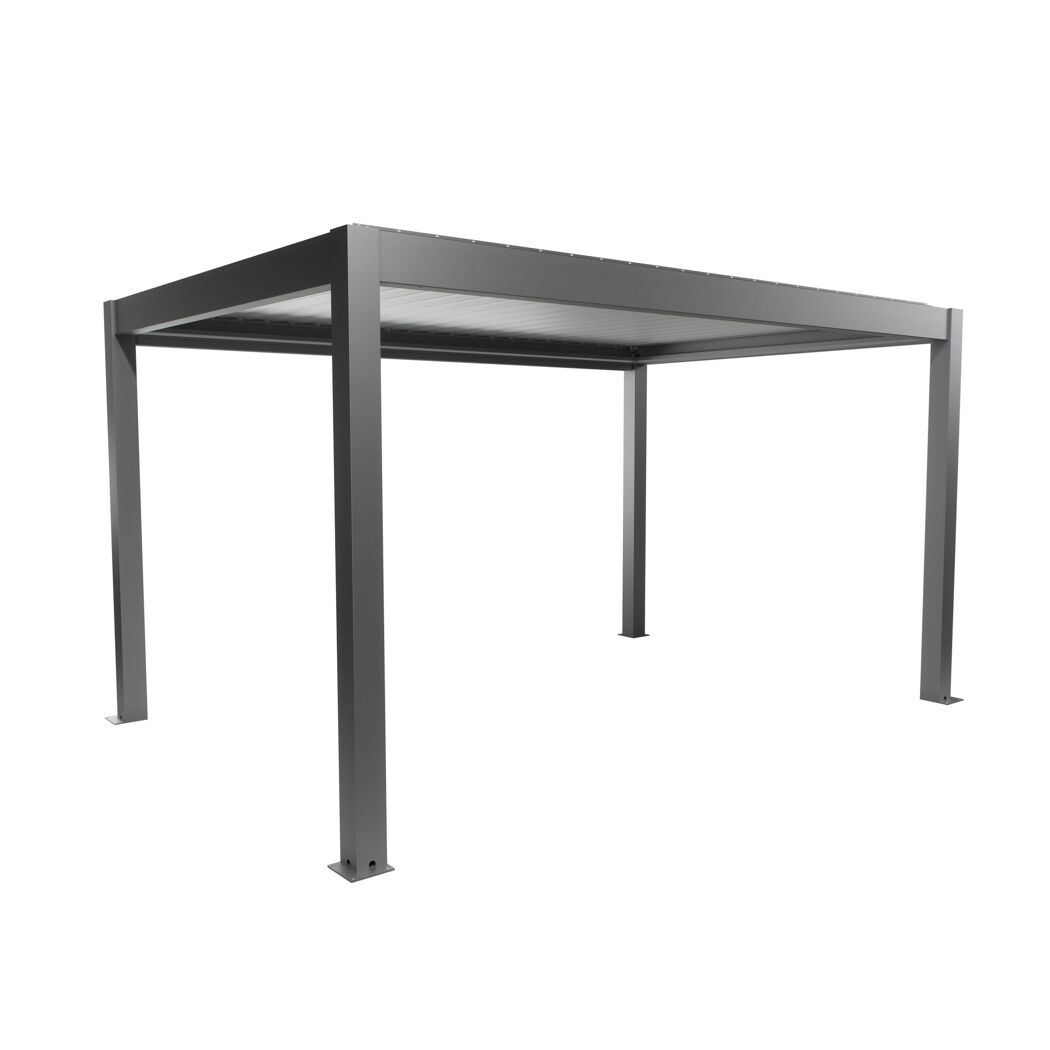 Pergola quarzgrau metallic/silberfarben 4,5 x 3 m