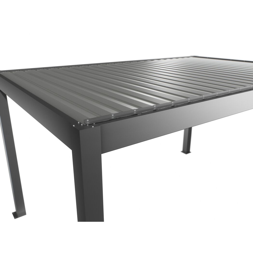 Pergola quarzgrau metallic/silberfarben 4,5 x 3 m