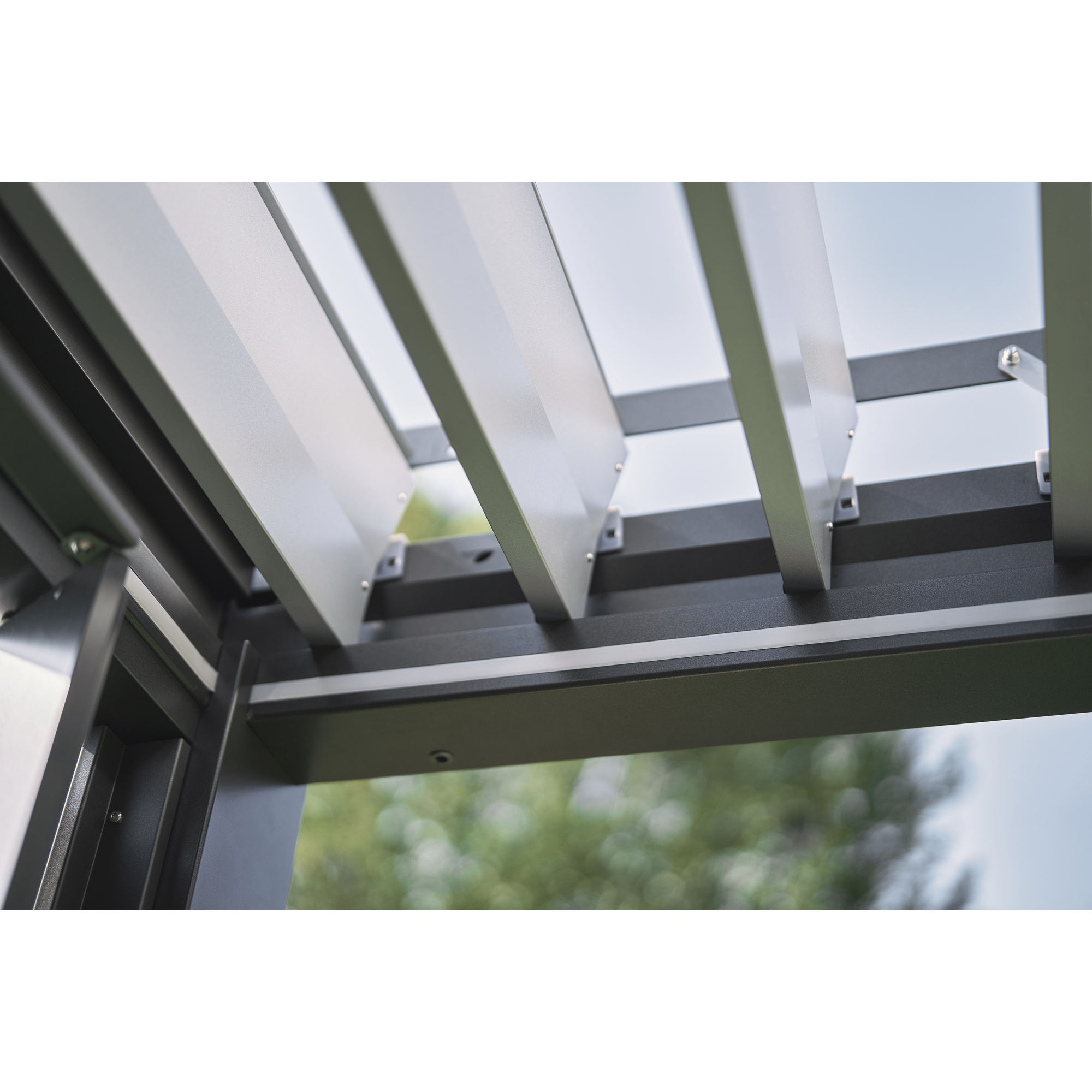 Pergola quarzgrau metallic/weiß 4,5 x 3 m
