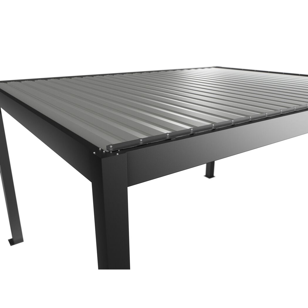 Pergola dunkelgrau metallic/silberfarben 4,5 x 3,5 m